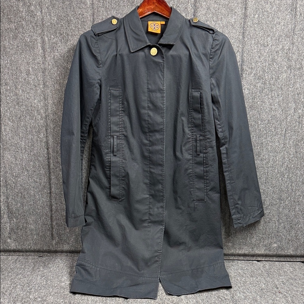 Tory Burch Black Coat with Gold Accents
